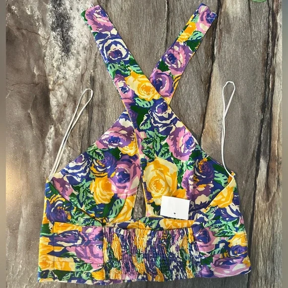 Zara Floral Halter Crop Top - Picture 6 of 15